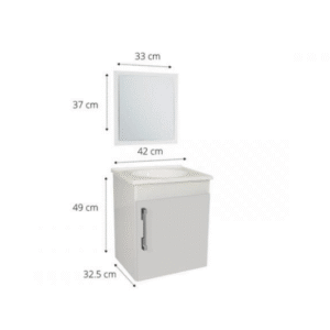 MUEBLE BCO FLOT.C/LAV Y ESP MEG40B 42X32.5X49CM